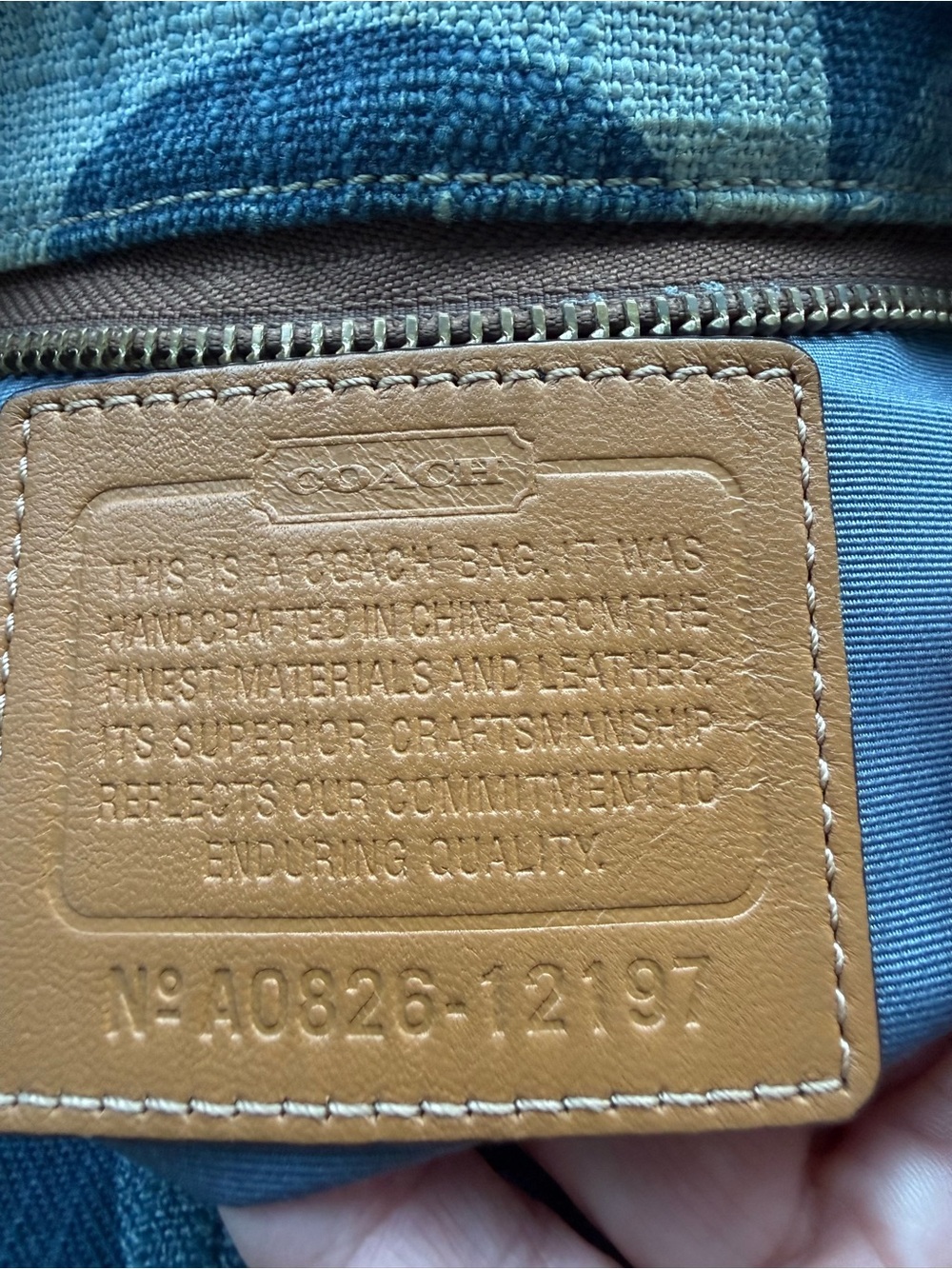 Coach Vintage 12197 Carly Blue Denim Signature “C” with Braided Leather Strap - Picture 8 of 16